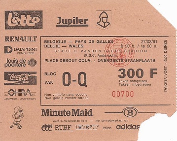 luton arsenal belgium challange 1988 cup final town national team tickets